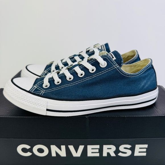 Converse Chuck Taylor All Star OX Navy Blue Canvas Shoes Low Top Women's Size 9 - Picture 4 of 11